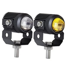 Motorcycle LED Driving Fog Lights 60W White and Amber LED Pods Projector