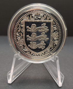 2018 Gibraltar Royal Arms of England Silver Pound .999 Fine 3 Lions in Capsule