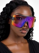 Oversized Mirrored Sunglasses For Women Sports Luxury Beach Shades Ski Stylish