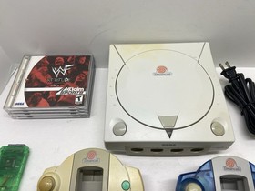 SEGA Dreamcast HKT-3020 Console White W/ 2 Controllers & 3 Games - Tested