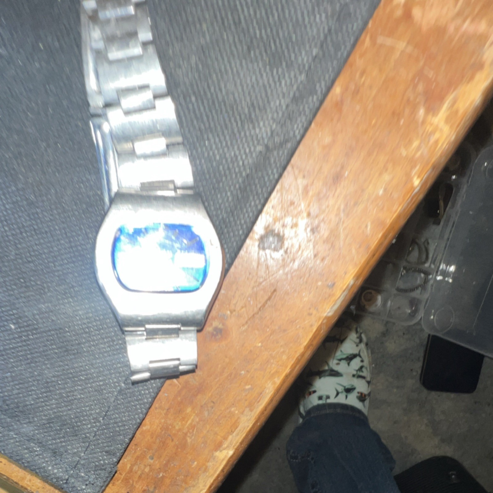 Silver Rectangular Wristwatch Stainless Steel Bra… - image 1