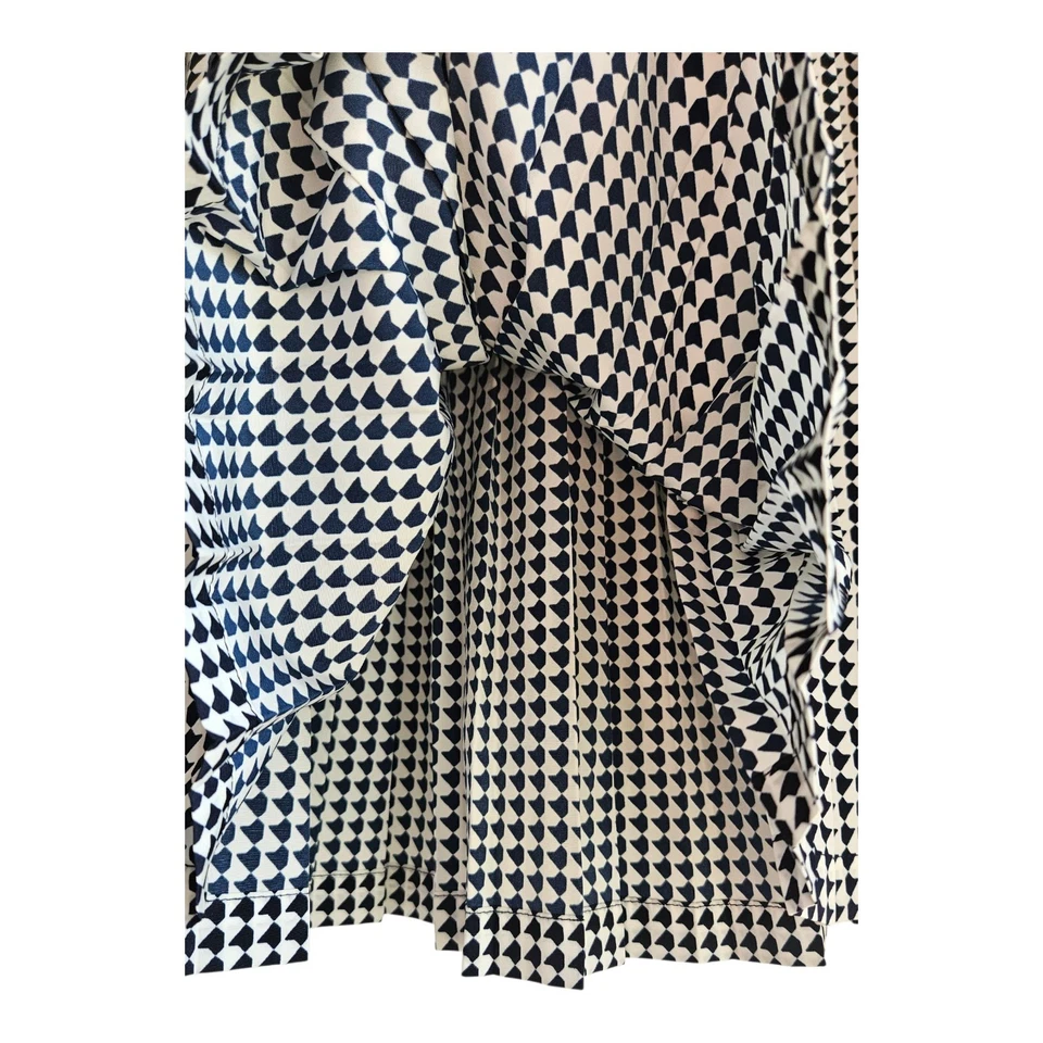 Юбка Banana Republic размер 2 плиссированная черно-белая геометрическая эластичная талия без подкладки - Изображение 4 из 4