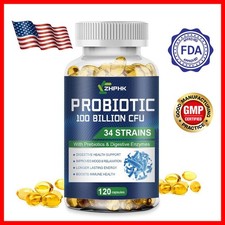Probiotics 100 Billion CFU Potency Digestive Immune Health 120 Capsules