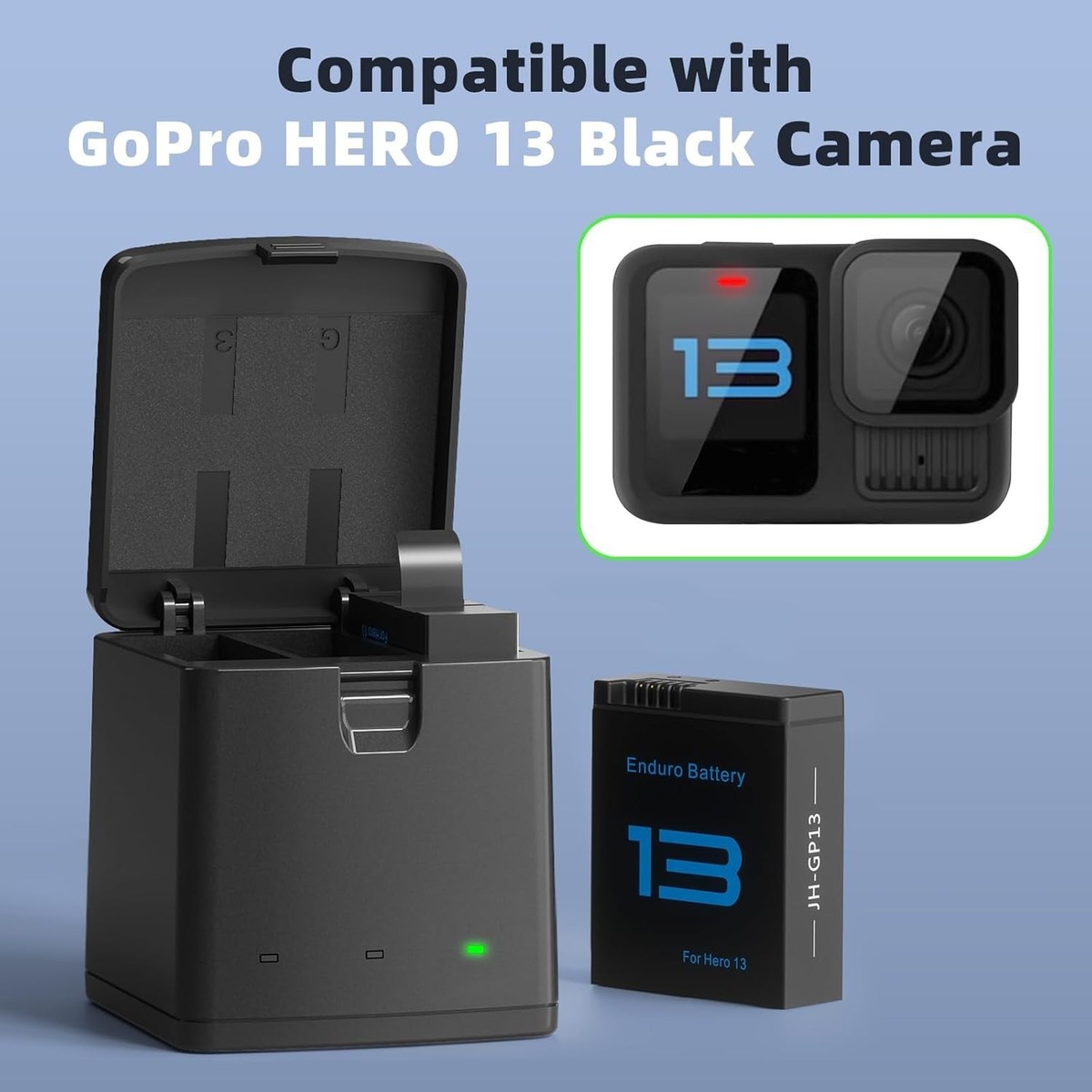 Replacement Battery Kit for GoPro Hero 13 Black: 2x2100mAh + 