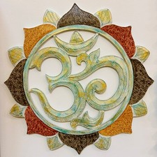 Quadro loto con Om bambule arredamento etnico