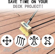 7 Decking Paint Brush with 60 Long Handle,Deck Stain Applicator for Wood Floor