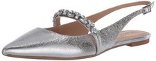 Jewel Badgley Mischka Bambi Pointed Toe Sling Back Silver Size 8.0 New