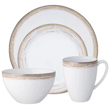 Raylan 4-Piece White Porcelain Dinnerware Place Setting, Service for 1