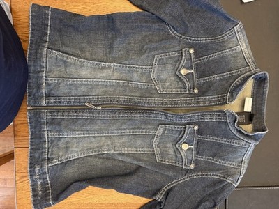 Harley-Davidson Denim Jacket, Winged Logo, Rhinestone Studs, Blue
