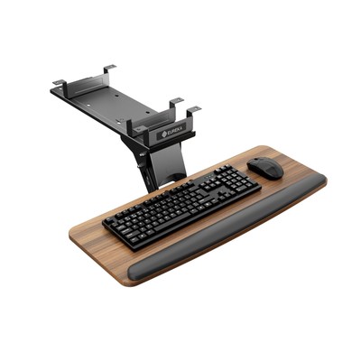 Keyboard Tray Height Adjustable, Swivel Tilt Computer Keyboard Drawer Under D...