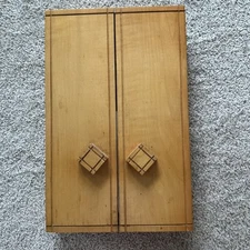 Vintage Wooden Box With Partial Knife Set Wall Hanging (from Early 1900’s)