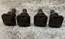 4 Vintage Solid Steel Pulls Drawer Cabinet Handles Hardware Heavy Duty Lot Of 4