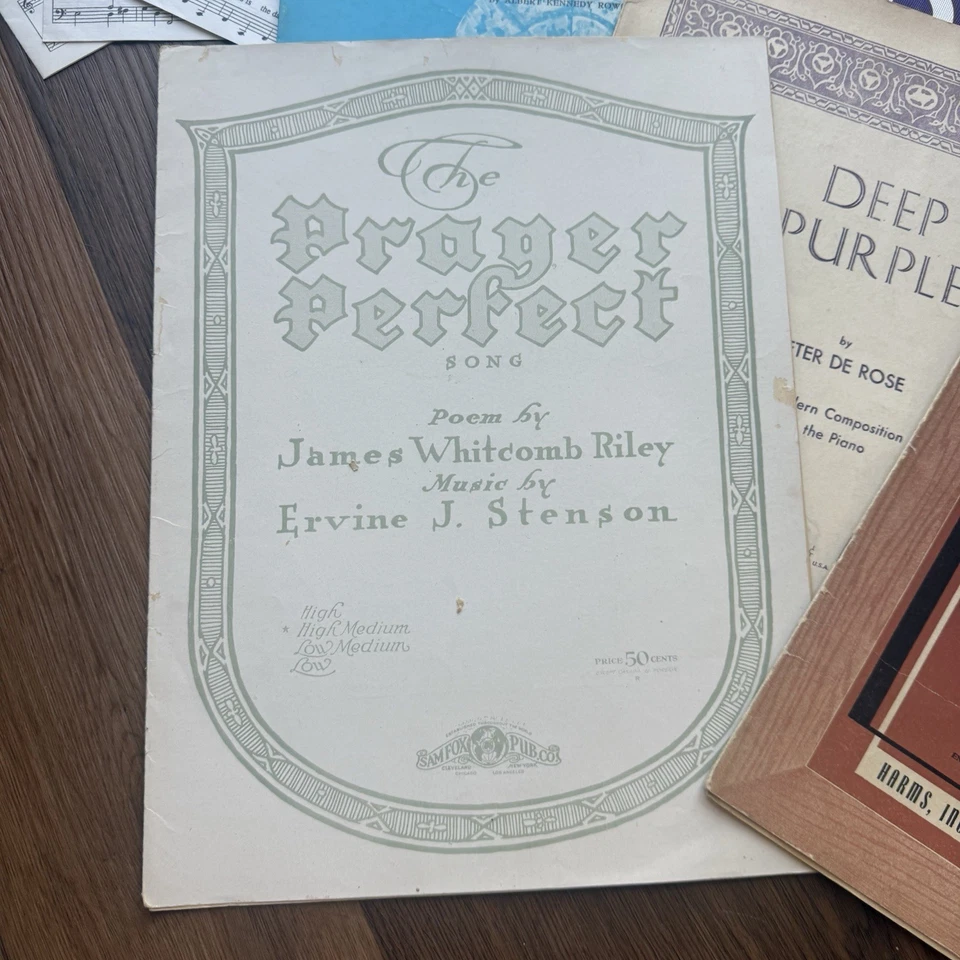 Винтажный Лот из 13+ Нотных Книг Латунное Фортепиано Религиозные Гимны Евангелие Эфемера - Изображение 3 из 4