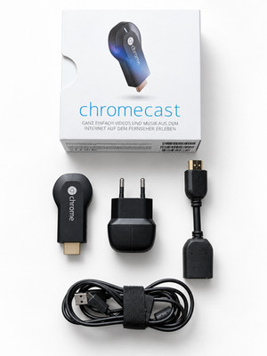 Google Chromecast 1. Gen. HDMI Streaming Stick OVP Komplett Zubehör Schwarz