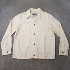 The Stronghold Men Jacket Medium Cream Chore Overshirt Utility Worker Textured