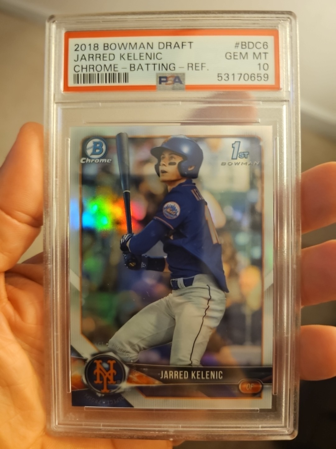 2018 Bowman Draft Chrome Refractor Jarred RC Rookie Kelenic #BDC-6 PSA 10 GEM