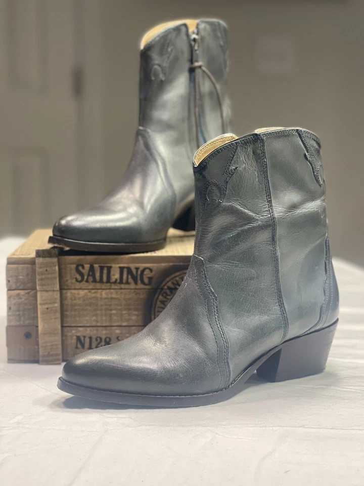 Botines occidentales de cuero para mujer Free People azul gris talla 6 (36,5) boho Foto 3 de 4