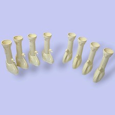 Lot 8 Vintage Swan Cake Pillars Ivory Plastic Bush Style Wedding Decor 4.5"