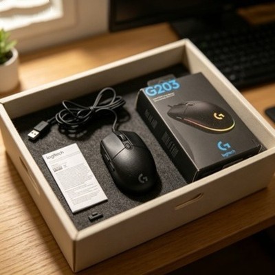 Logiteched G203 Prodigy RGB Wired Gaming Mouse   Black