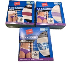  3 Hanes 3-Pack 2XL 9 Cool Dri Cotton Hipsters String Bikini Panties Underwear