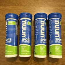 4 X 10 NUUN Sport Hydration Lemon Lime Effervescent Electrolyte Tablets 10/26