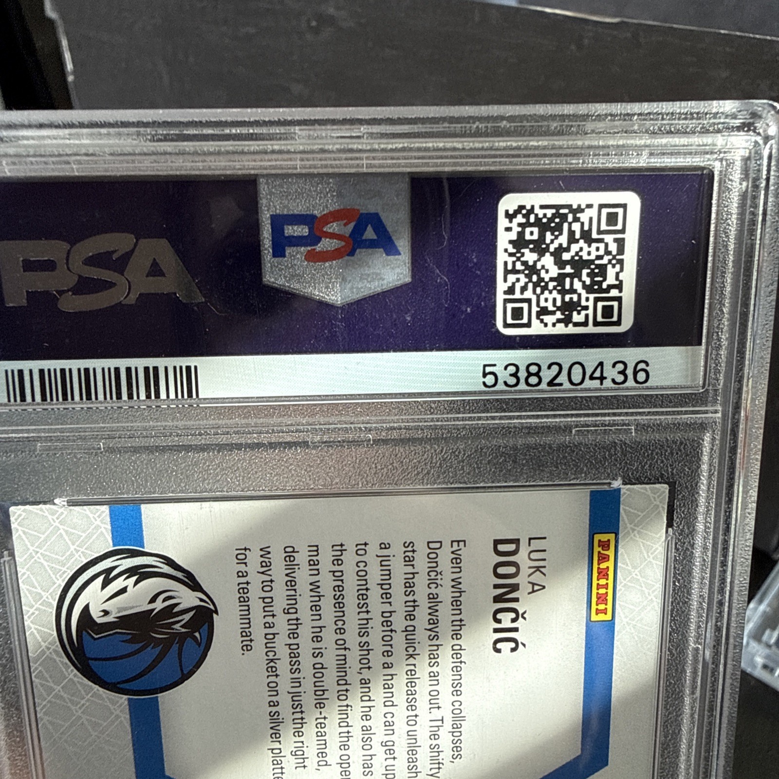 2019 20 Donruss Elite LUKA DONCIC Spellbound Letter 'O' PSA 10 #25 *pop 33* view 3