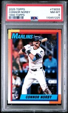 2025 TOPPS 1990 TOPPS BASEBALL #T90-33 CONNOR NORBY PSA 8