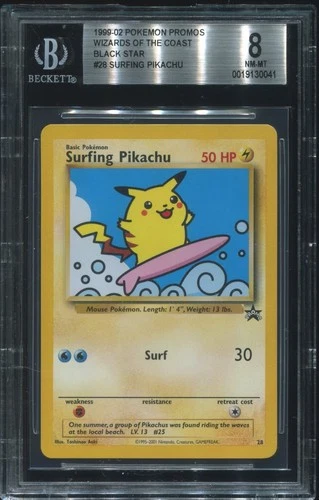 Surfing Pikachu 28/53 Wotc Black Star Promo Pokemon TCG Vintage BGS 8