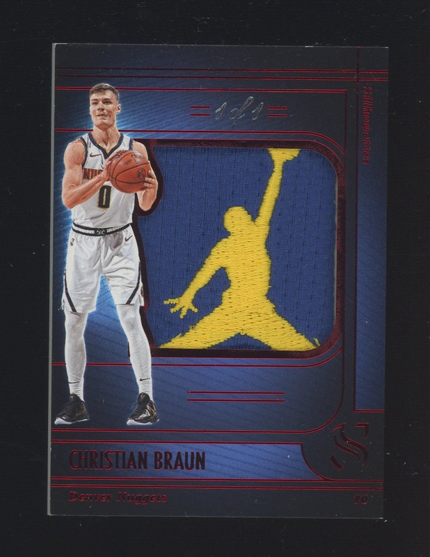 2024-25 Panini Silhouette Red Christian Braun Nuggets Logoman Patch 1/1