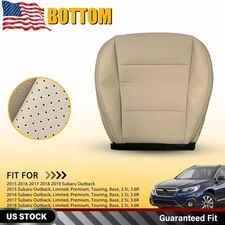 Driver Bottom Perforated Leather Car Seat Cover Tan For 2015-2019 Subaru Outback