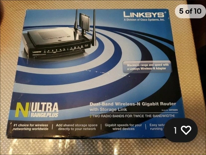 Cisco Linksys WRT600N Ultra RangePlus Dual-Band Wireless-N Gigabit Router - Image 4 of 4