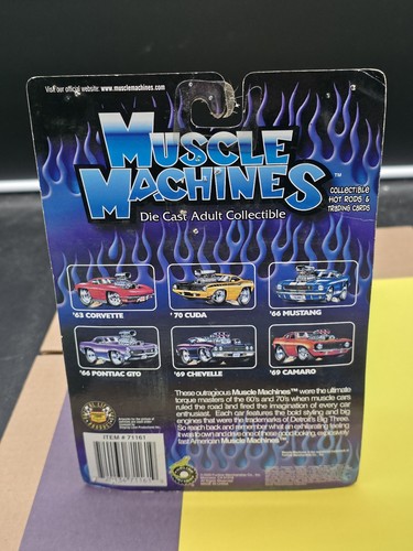 1/64 MUSCLE MACHINES 1966 FORD MUSTANG FASTBACK BLUE AND WHITE STRIPES B36 - Picture 2 of 2