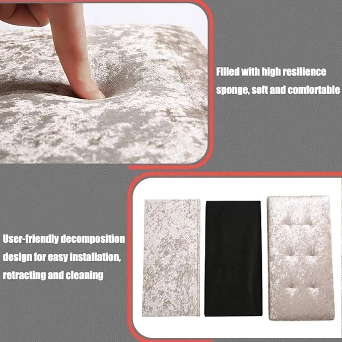 Luxury Crushed Velvet Ottoman Storage Box Foldable Padded Seat Bench Toy Chest - Image 4 of 4