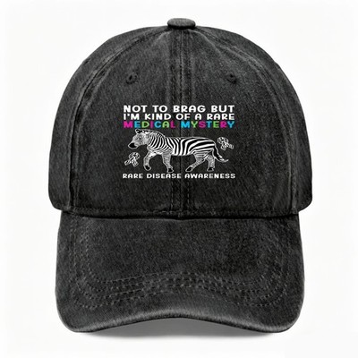 Retro Washed Dad Hat, Medical Mystery Zebra Print, Casual Cotton Washed Hat