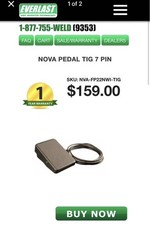 Welding Foot Control Pedal, for Everlast TIG Welders, 7-pin Plug female, 22k 25k