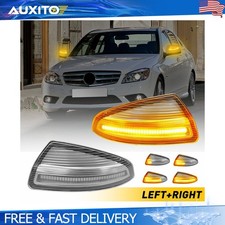 Fits Mercedes Benz W204 C250 C300 C350 C63 2008-2014 Amber Dynamic Mirror Lights