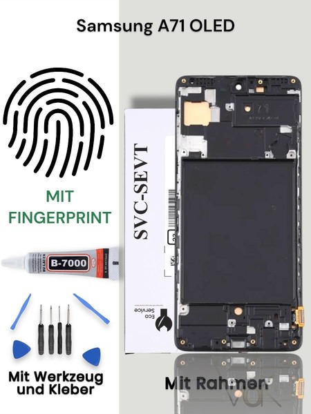 Samsung Galaxy A71 A715F Oled Display Touchscreen Bildschirm Rahmen-image