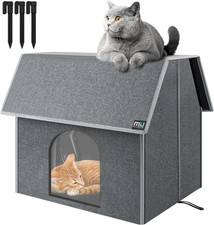Outdoor Cat House, Large Weatherproof Cat Houses for Outdoor Cats, Insulated Fer