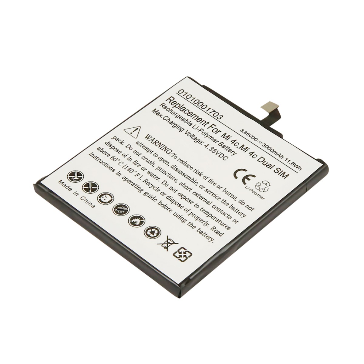 Batterie Li-Polymer 3.85V 3000mAh pour Smartphone Xiaomi Mi4C