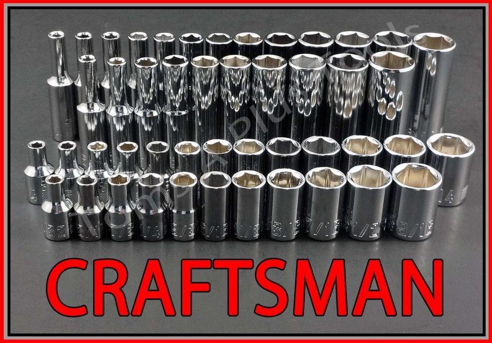 CRAFTSMAN HAND TOOLS 136pc 1/4 3/8 1/2 SAE METRIC MM Ratchet Wrench Socket Set - Image 2 of 4