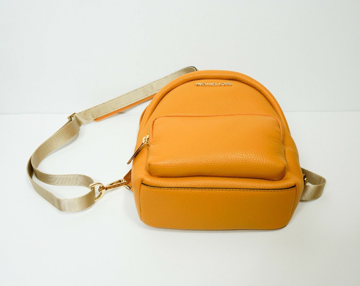 Michael Kors Mustard Yellow Pebbled Leather Backpack MICHAEL KORS ERIN MEDIUM BACKPACK PEBBLED LEATHER YELLOW  main image 4