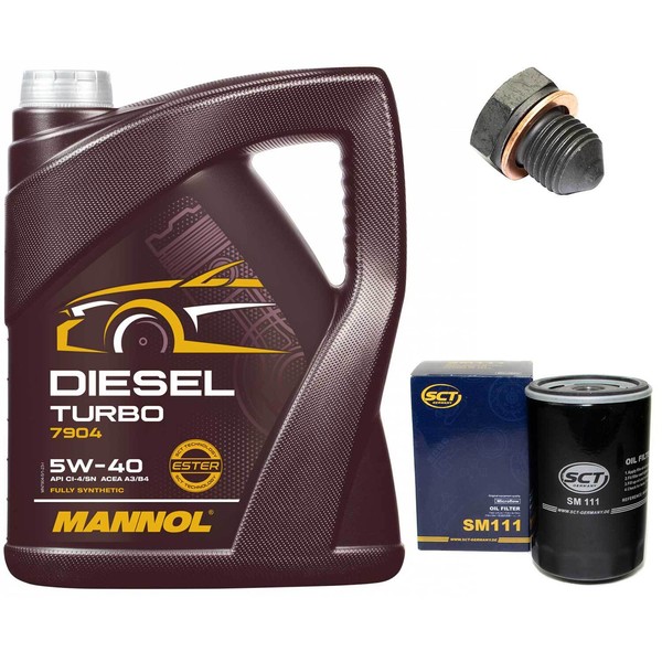 MotoröL Set 5W40 5 Liter + ÖLfilter + Schraube FüR Seat Cordoba VW Transporter-image