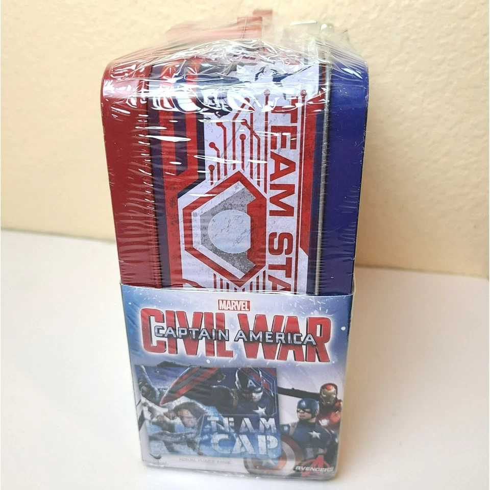 NEW Marvel Civil War Lunch Box & Puzzle 100 Pc Sealed Captain America Iron Man Foto 4 de 4