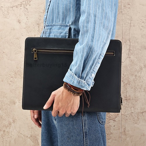 Genuine Leather Tablet Case For iPad Pro 12.9 Document Portfolio Fold Organizer - Picture 8 of 20