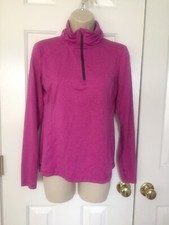 Danskin Now Semi-fitted 1/4 Zip Athletic Top w/Thumb Holes Pink Poly Sz S 4-6