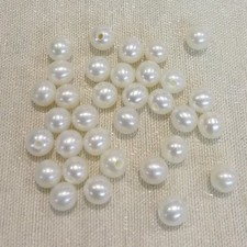round half drilled freshwater pearl loose beads white 3.5-4mm jewelry supply