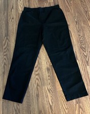 Lands End Black Sz 10T Pants 30" Inseam Pull On Pockets Stretch Women's