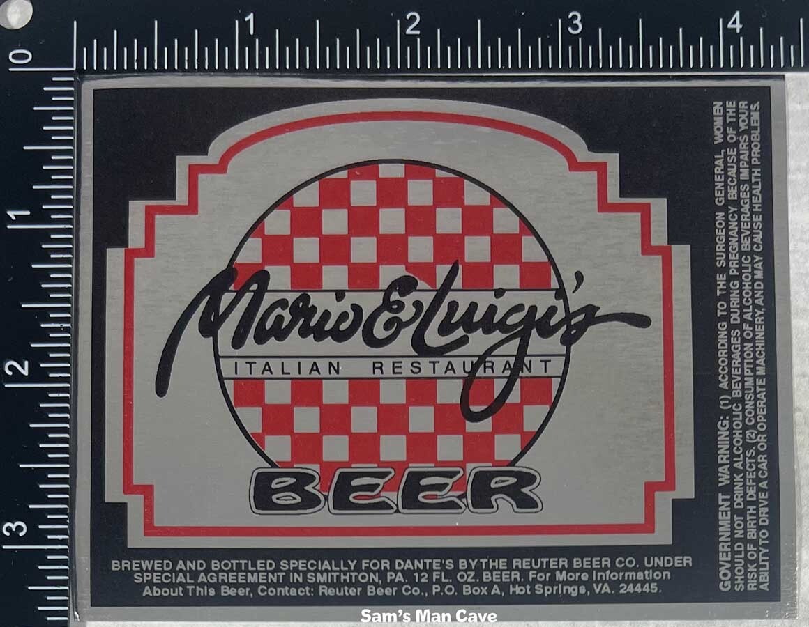 Mario & Luigi's Italian Restaurant Beer Label