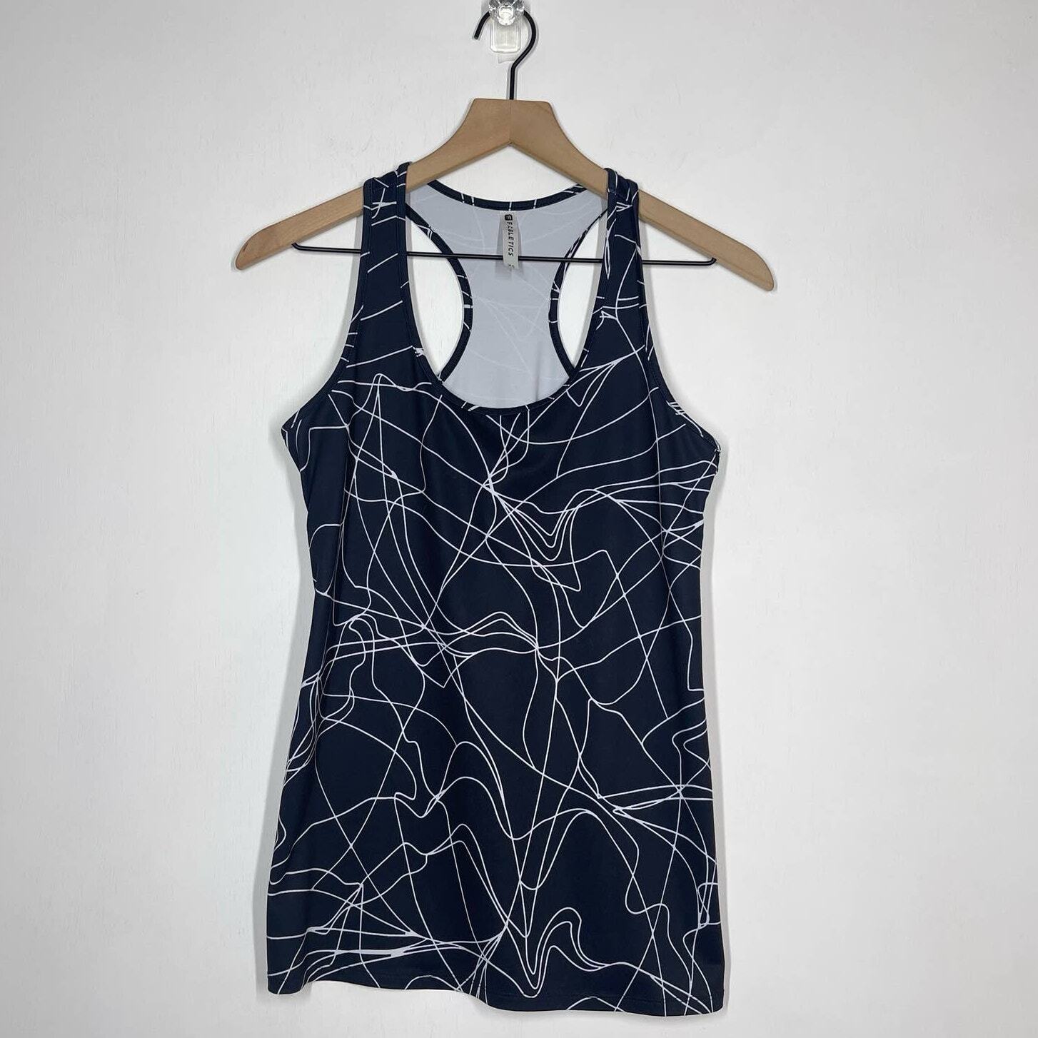 Fabletics Tank Top Women's Size XS Black White Racerback Athletic Activewear
