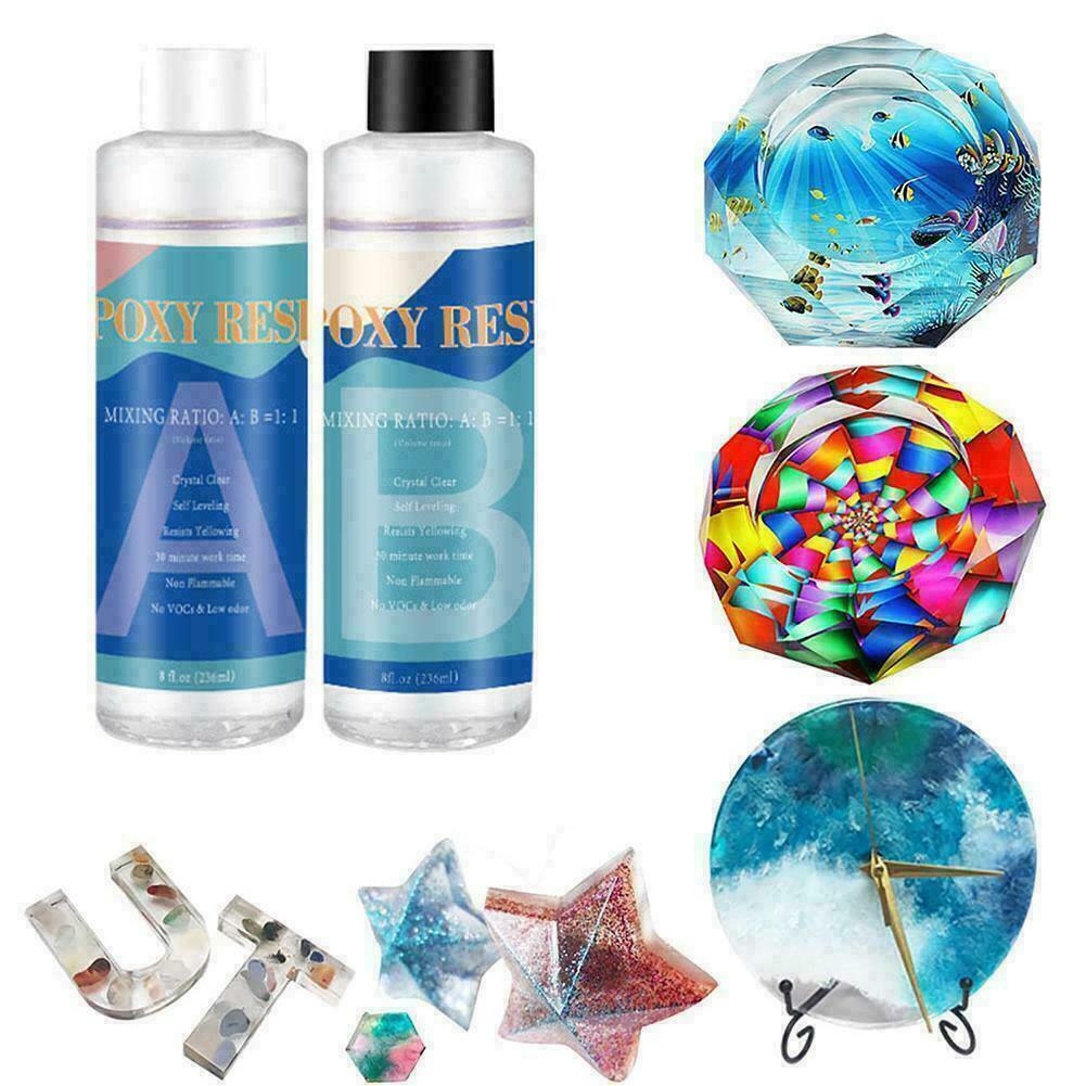 Epoxy Resin Kit Crystal Clear Hardener Easy Mix DIY Jewelry Project